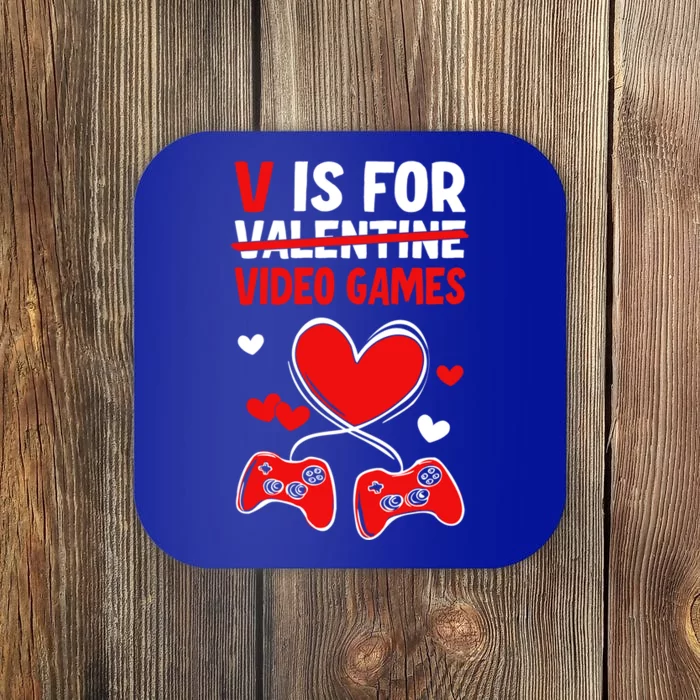 V Is For Video Games Valentines Day Gaming Gift Coaster