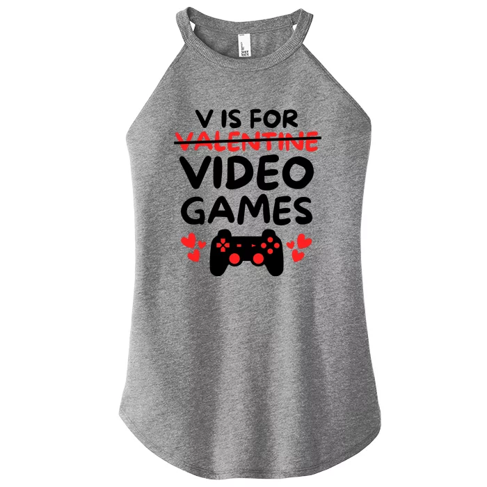 V Is For Video Games Women’s Perfect Tri Rocker Tank