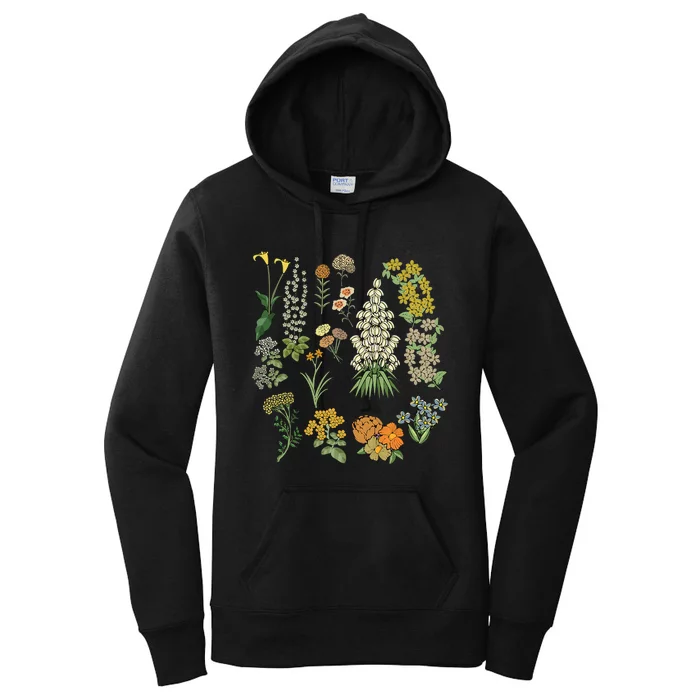 Vintage Inspired Flower Botanical Plants Nature Green Garden Women's Pullover Hoodie