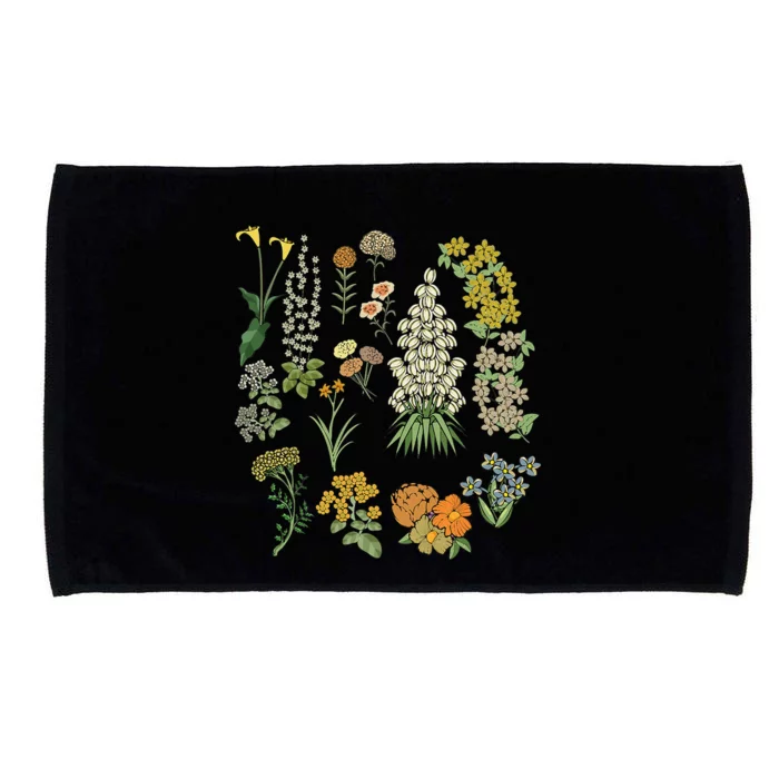 Vintage Inspired Flower Botanical Plants Nature Green Garden Microfiber Hand Towel