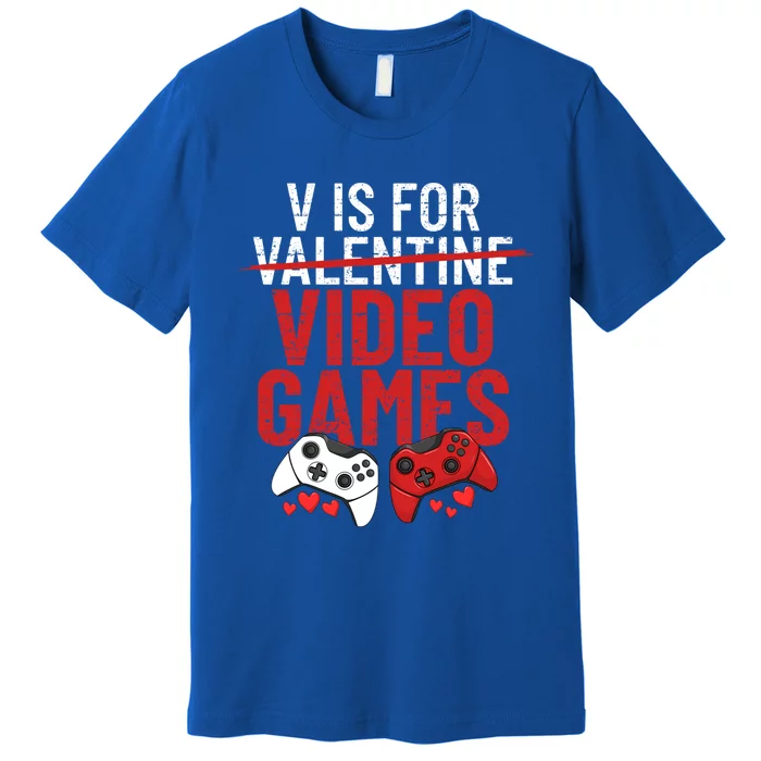 V Is For Video Games Funny 'S Gamer V Video Games Gift Premium T-Shirt