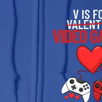 V Is For Video Games Funny 'S Gamer V Video Games Gift Full Zip Hoodie