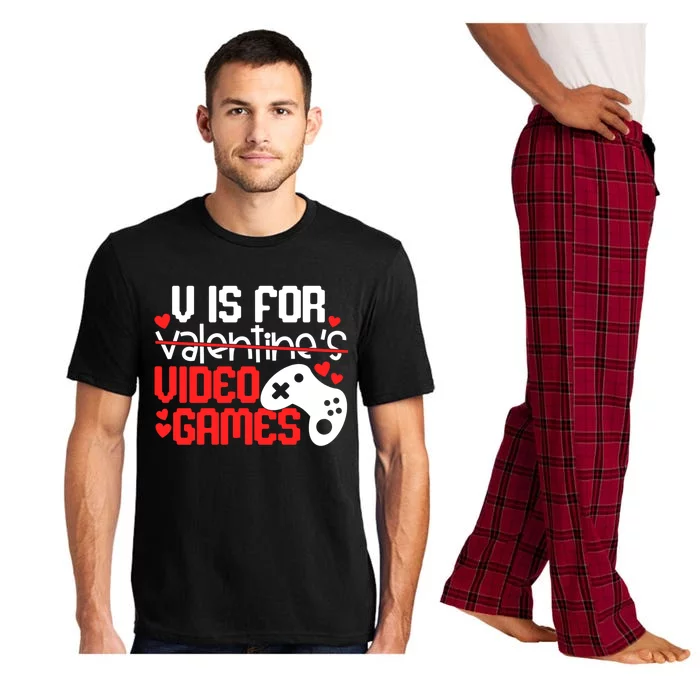 V Is For Video Games Funny Valentines Day Gift Pajama Set