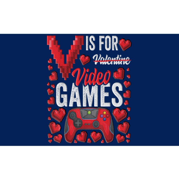 V Is For Video Games Funny Valentines Day Gamer Bumper Sticker