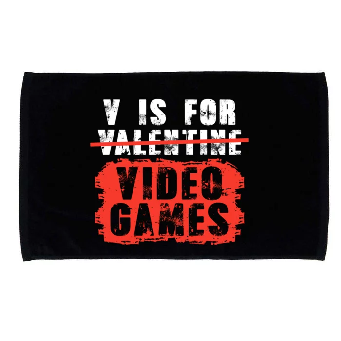 V Is For Video Games Vintage Valentines Day Gift Microfiber Hand Towel