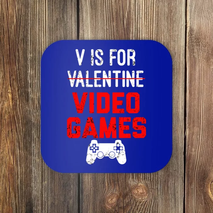 V Is For Video Games Valentines Day Gamer Gift Coaster