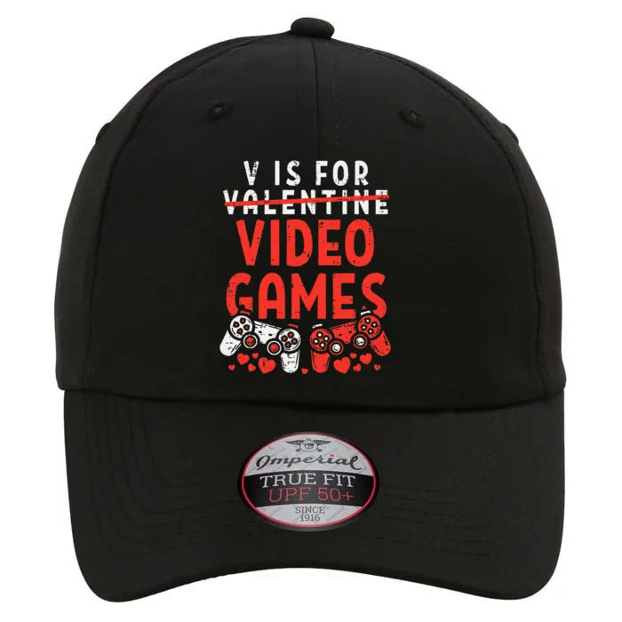 V Is For Video Games Funny Valentines Day Gamer Gift The Original Performance Cap