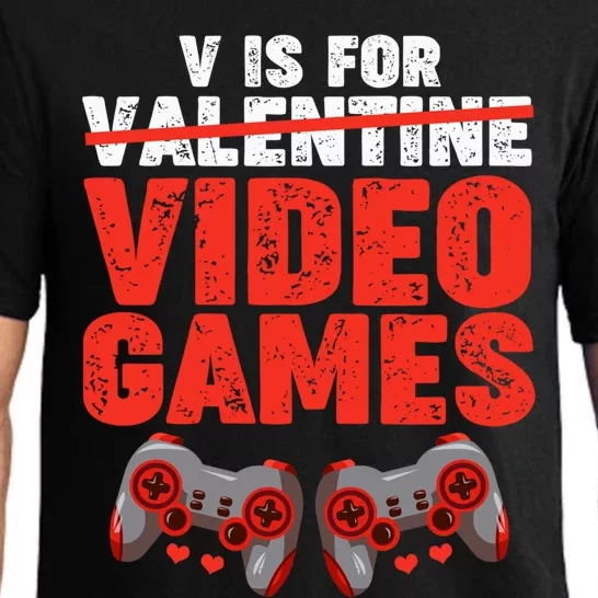 V Is For Valentines Video Games Funny Cool Gift Pajama Set