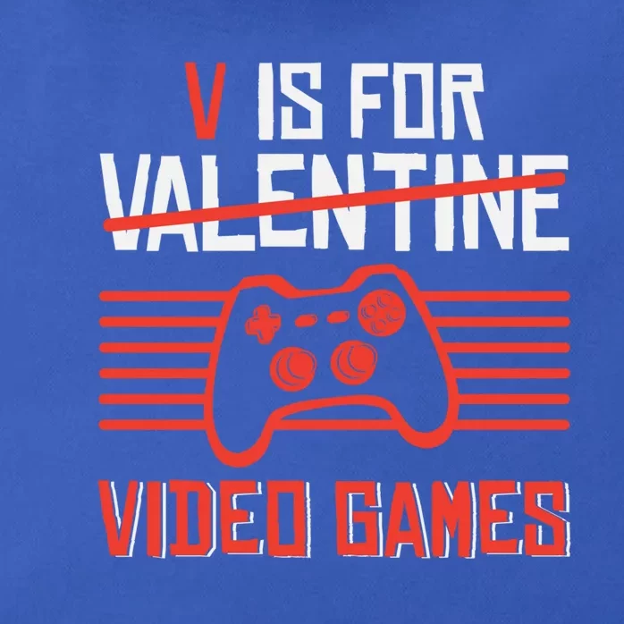 V Is For Video Games Valentine's Day Funny Gamer Funny Gift Zip Tote Bag