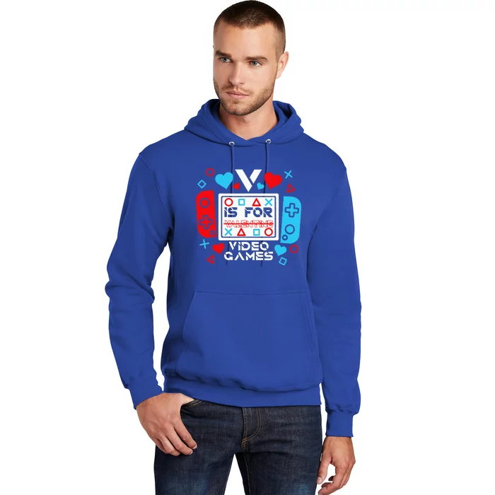 V Is For Video Games Valentines Day Gamer Gift Hoodie