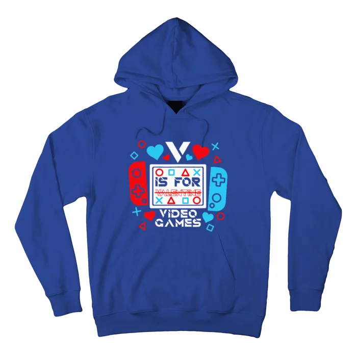 V Is For Video Games Valentines Day Gamer Gift Hoodie