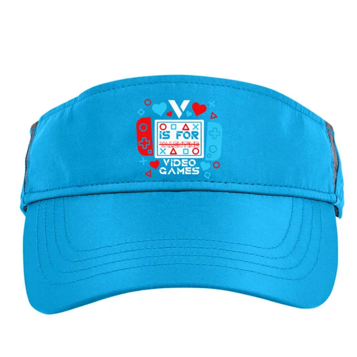 V Is For Video Games Valentines Day Gamer Gift Adult Drive Performance Visor