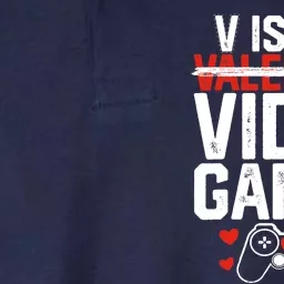 V Is For Video Games Funny Valentines Day Gamer Boy Softstyle Adult Sport Polo