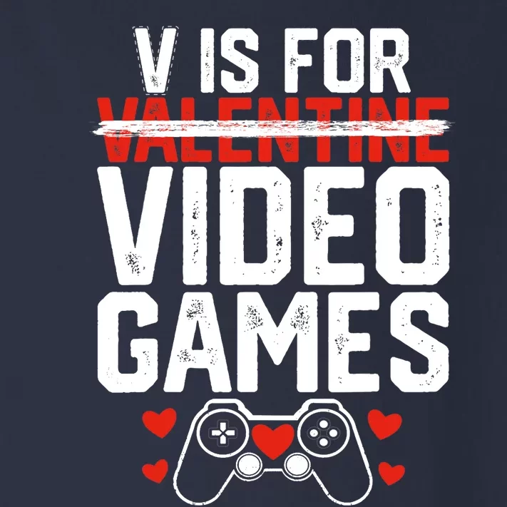 V Is For Video Games Funny Valentines Day Gamer Boy Toddler Long Sleeve Shirt