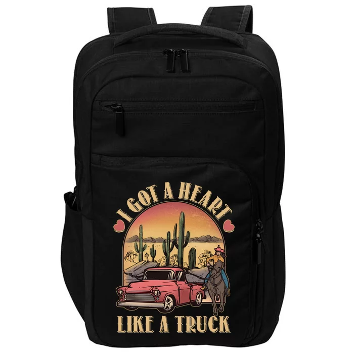 Vintage I Got A Heart Like A Truck Cowgirl Impact Tech Backpack