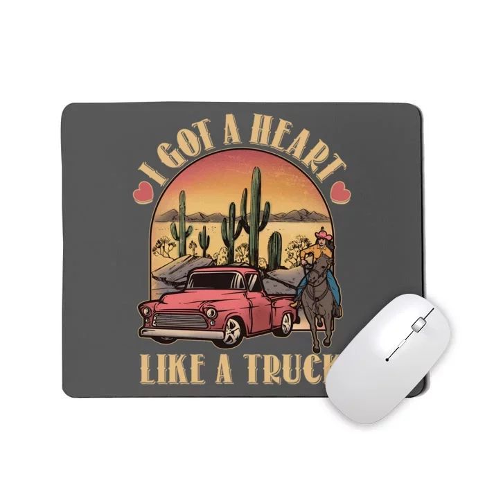 Vintage I Got A Heart Like A Truck Cowgirl Mousepad