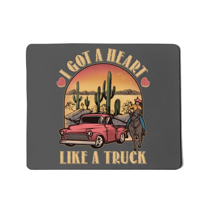 Vintage I Got A Heart Like A Truck Cowgirl Mousepad