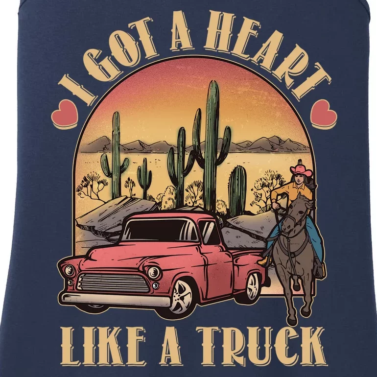 Vintage I Got A Heart Like A Truck Cowgirl Ladies Essential Tank