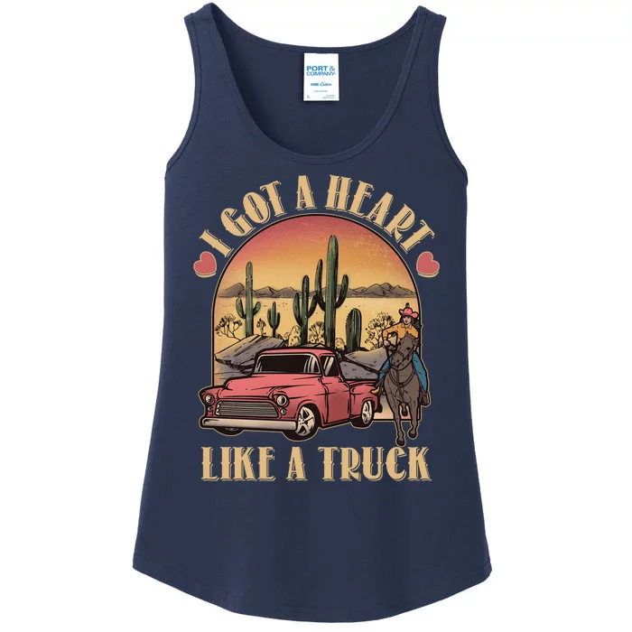 Vintage I Got A Heart Like A Truck Cowgirl Ladies Essential Tank