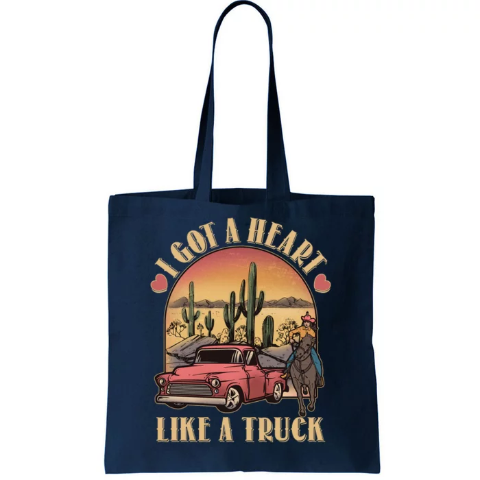 Vintage I Got A Heart Like A Truck Cowgirl Tote Bag