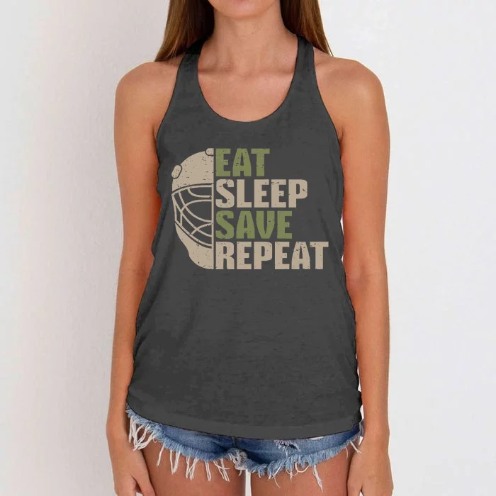 Vintage Ice Hockey Goalie Women's Knotted Racerback Tank