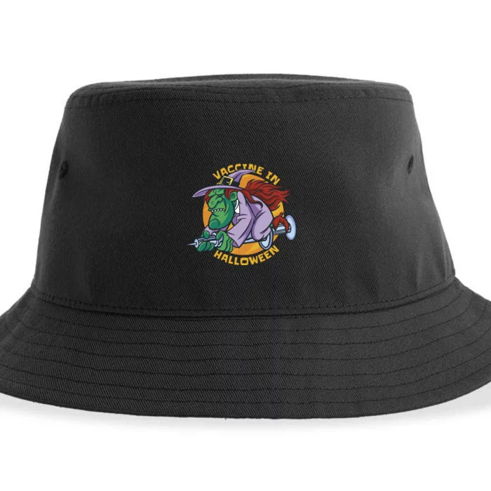 Vaccine In Halloween Witch Sustainable Bucket Hat