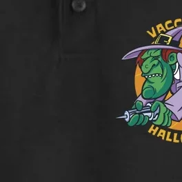 Vaccine In Halloween Witch Dry Zone Grid Performance Polo