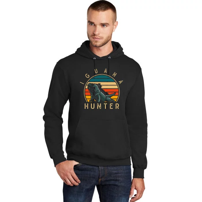 Vintage Iguana Hunter Funny Reptile Lover Tall Hoodie