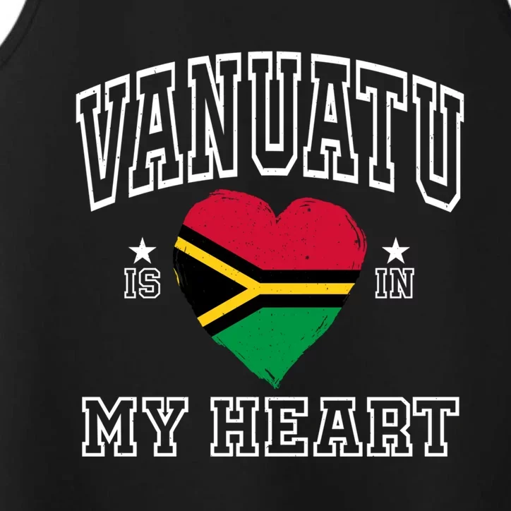 Vanuatu Is In My Heart Proud Flag Athletic Souvenir Gift Performance Tank