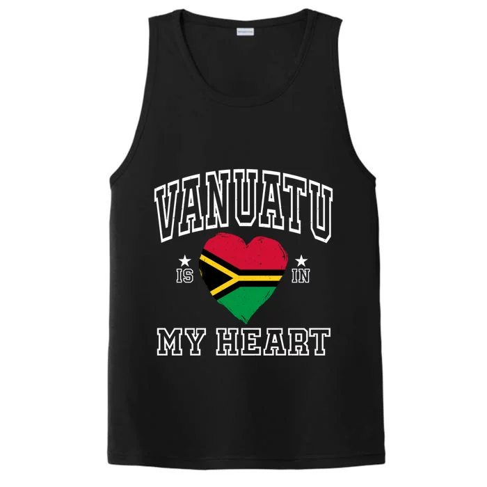 Vanuatu Is In My Heart Proud Flag Athletic Souvenir Gift Performance Tank