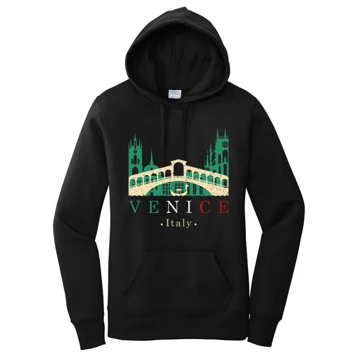 Venice Italy Iconic Gondola Rialto Bridge Ponte Di Rialto Women's Pullover Hoodie