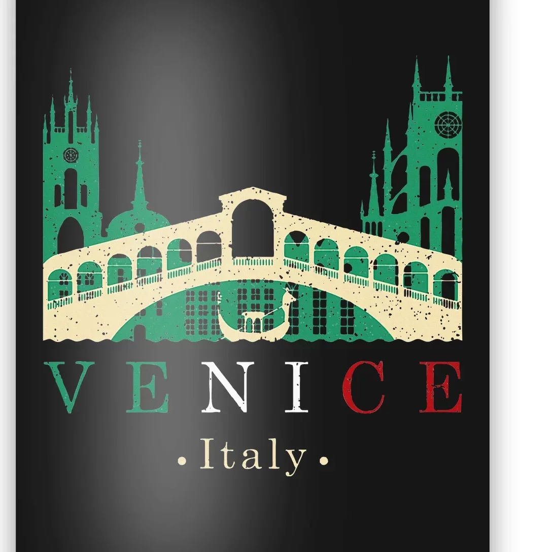 Venice Italy Iconic Gondola Rialto Bridge Ponte Di Rialto Poster