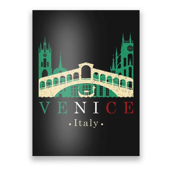 Venice Italy Iconic Gondola Rialto Bridge Ponte Di Rialto Poster