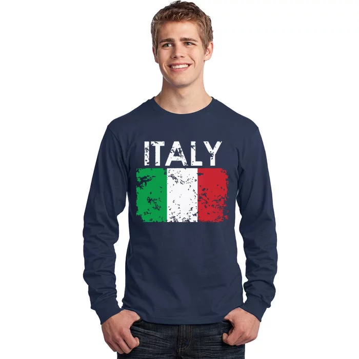 Vintage Italian Italy Flag Pride Gift Tall Long Sleeve T-Shirt