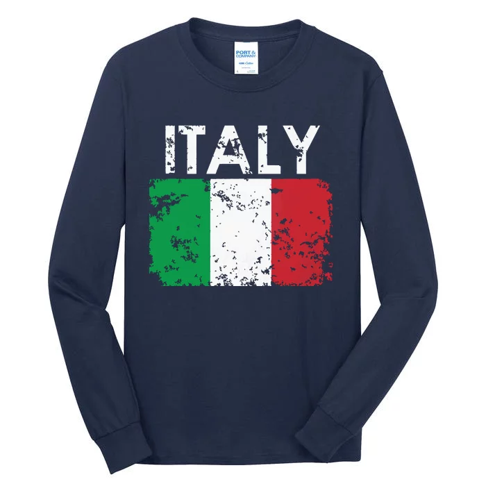 Vintage Italian Italy Flag Pride Gift Tall Long Sleeve T-Shirt