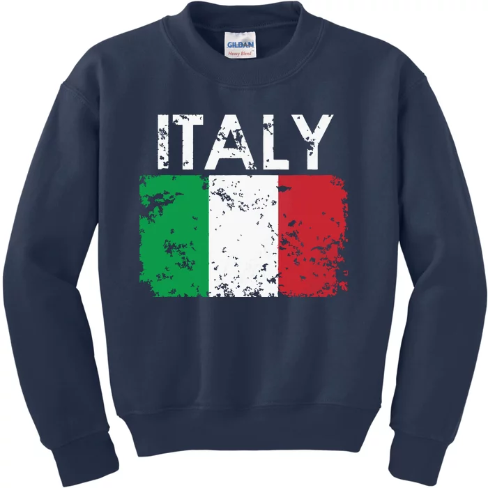 Vintage Italian Italy Flag Pride Gift Kids Sweatshirt