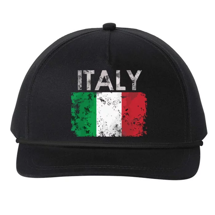 Vintage Italy Italia Italian Flag Pride Gift Snapback Five-Panel Rope Hat