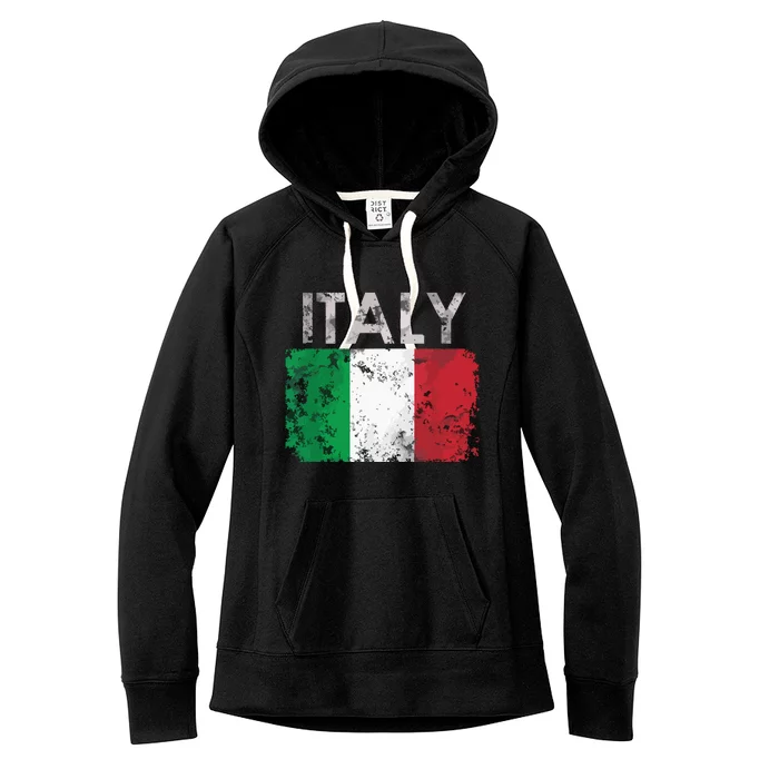 Vintage Italy Italia Italian Flag Pride Gift Women's Fleece Hoodie