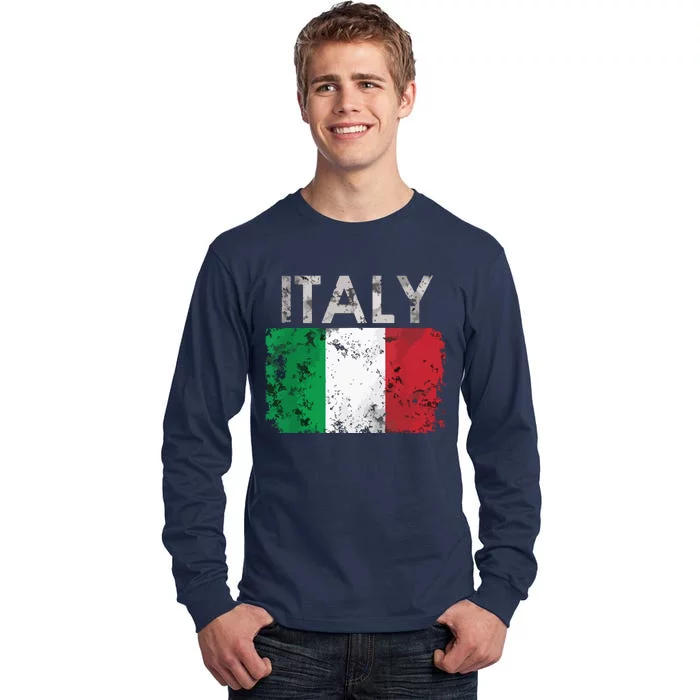 Vintage Italy Italia Italian Flag Pride Gift Tall Long Sleeve T-Shirt