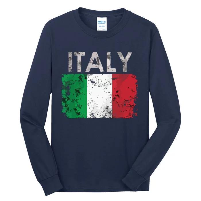 Vintage Italy Italia Italian Flag Pride Gift Tall Long Sleeve T-Shirt