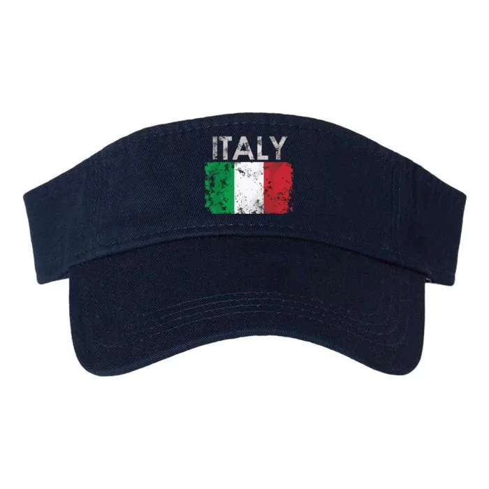 Vintage Italy Italia Italian Flag Pride Gift Valucap Bio-Washed Visor