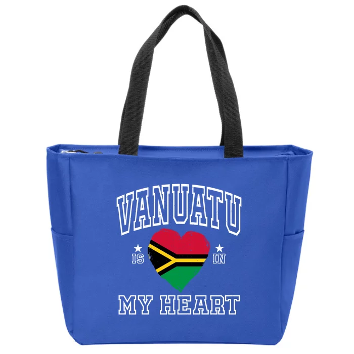 Vanuatu Is In My Heart Proud Flag Athletic Souvenir Meaningful Gift Zip Tote Bag