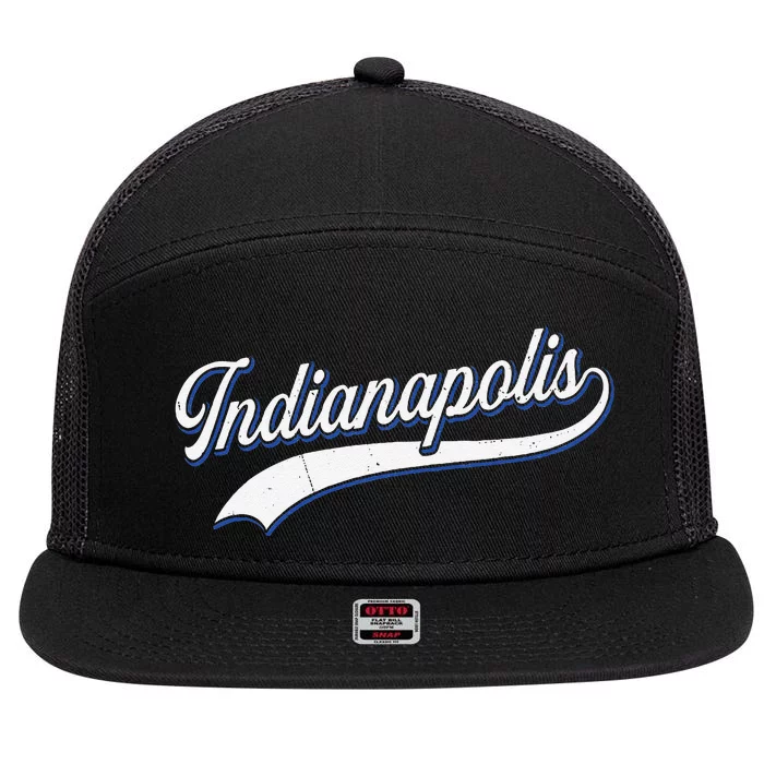 Vintage Indianapolis Indiana 7 Panel Mesh Trucker Snapback Hat