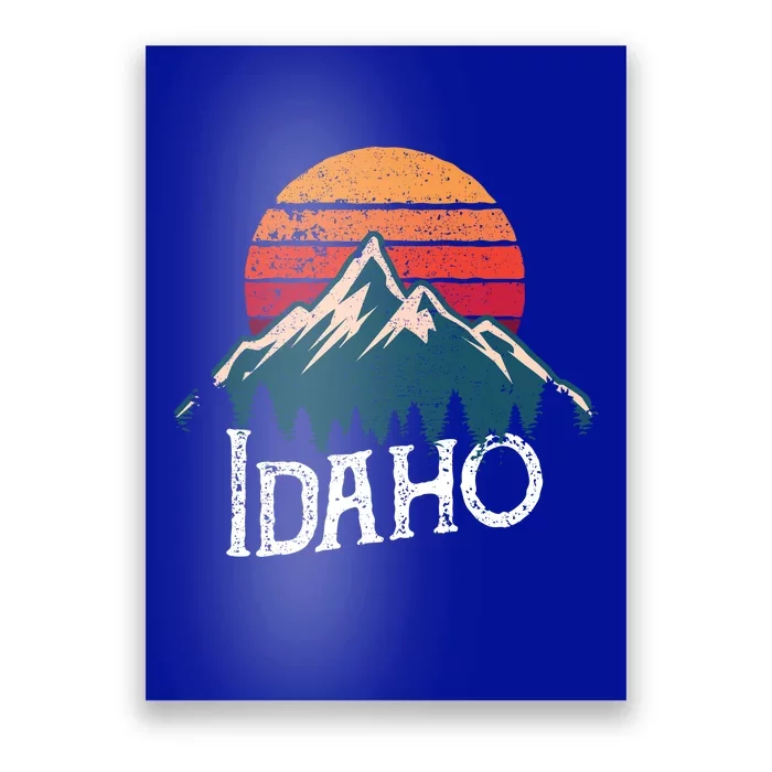 Vintage Idaho Id Mountains Outdoor Wildness Retro Gift Poster