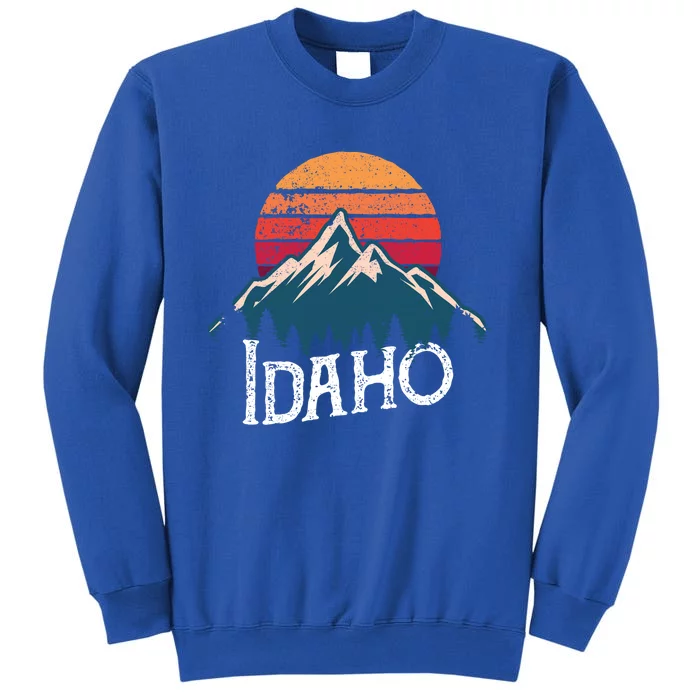 Vintage Idaho Id Mountains Outdoor Wildness Retro Gift Tall Sweatshirt