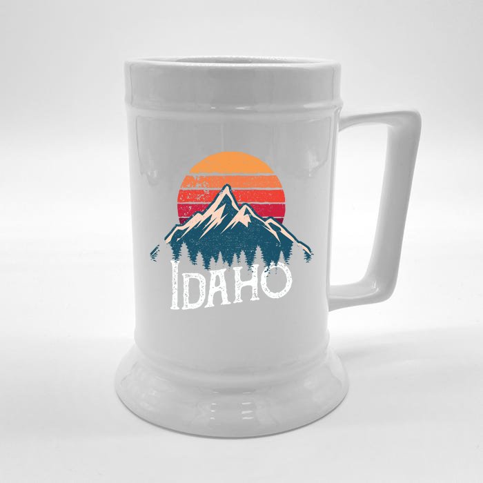 Vintage Idaho Id Mountains Outdoor Wildness Retro Gift Front & Back Beer Stein