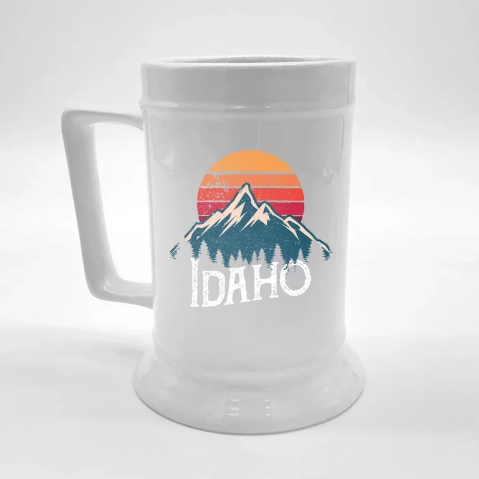 Vintage Idaho Id Mountains Outdoor Wildness Retro Gift Front & Back Beer Stein