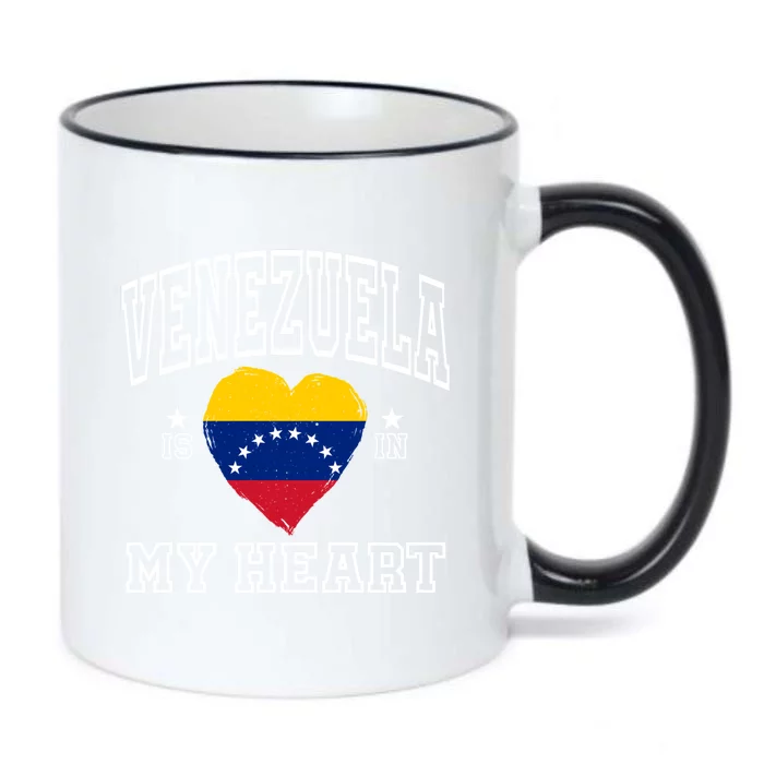 Venezuela Is In My Heart Proud Flag Athletic Souvenir Gift Black Color Changing Mug