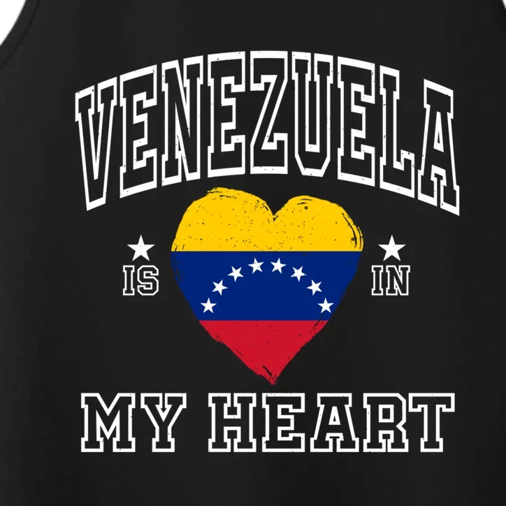 Venezuela Is In My Heart Proud Flag Athletic Souvenir Gift Performance Tank