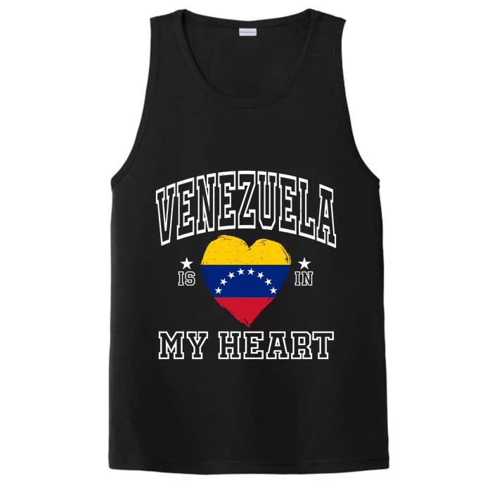 Venezuela Is In My Heart Proud Flag Athletic Souvenir Gift Performance Tank